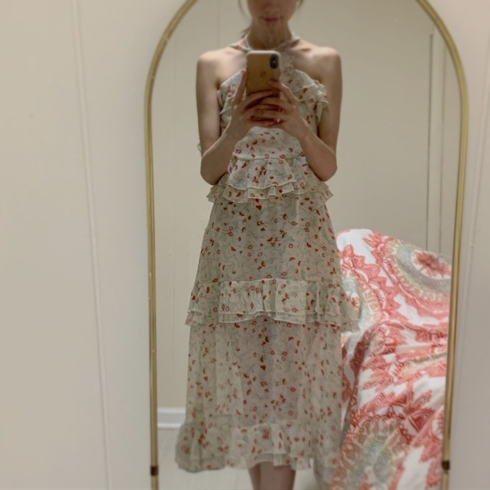 floral spaghetti dress